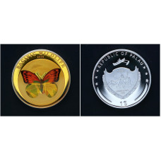 Палау 1 Доллар 2008 год Дикая природа Тихого океана - Бабочка Белянка Пруф / Proof
