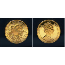 Гибралтар 1 Крона 1993 год Позолота. Международная дружба с Китаем Панда. Елизавета II