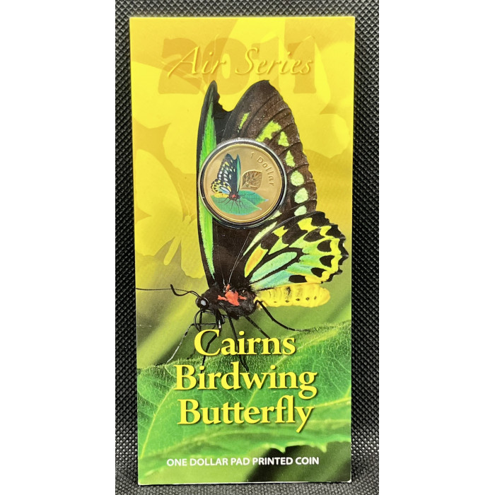 Австралия 1 Доллар 2011 год. Воздушная серия - Бабочка птицекрылка. BUNC