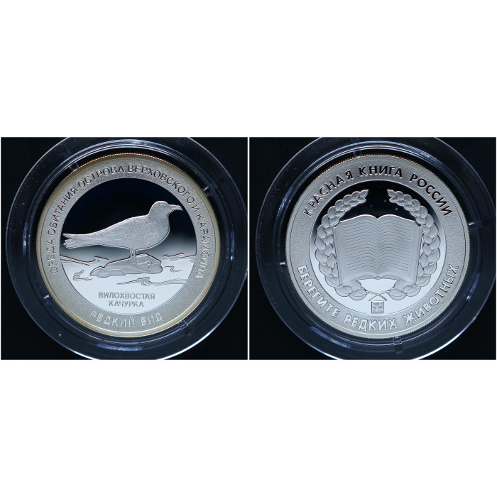 Россия Медаль Вилохвостая качурка Красная книга СПМД Гознак/ Ag-925- 15,55 гр