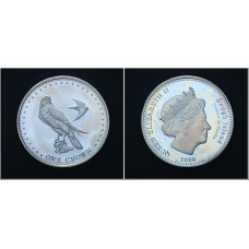 Тристан-да-Кунья 1 Крона 2009 год Сапсан / Сокол Пруф / Proof