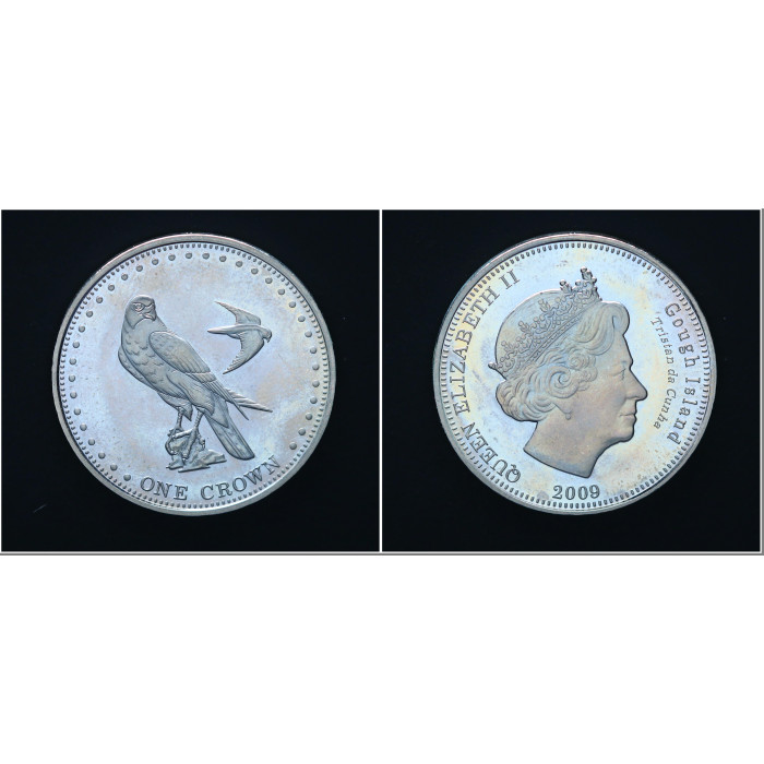 Тристан-да-Кунья 1 Крона 2009 год Сапсан / Сокол Пруф / Proof