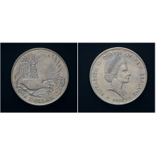 Новая Зеландия 1 Доллар 1980 год птицы Новой Зеландии - Веерохвостка 