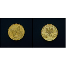 Польша 2 Злотых 2001 год Бабочка-Махаон