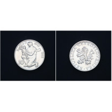 Чехословакия 10 Крон 1955 год Серебро 10 лет освобождения от Германии Солдат 