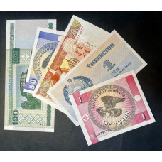 Набор из 5 банкнот Мира 1992 - 2008 год. UNC