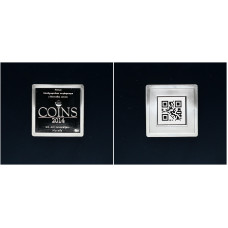 Россия, ММД. Жетон «V Международная конференция и выставка монет COINS 2014». QR код.