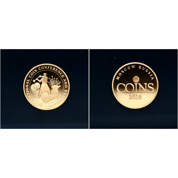 Россия, ММД. Жетон «Международная нумизматическая конференция и выставка - COINS 2016" Позолота.