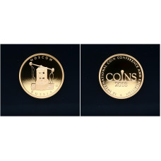 Россия, СПМД. Жетон «IX Международная нумизматическая выставка и конференция в Москве Coins 2018" Позолота.