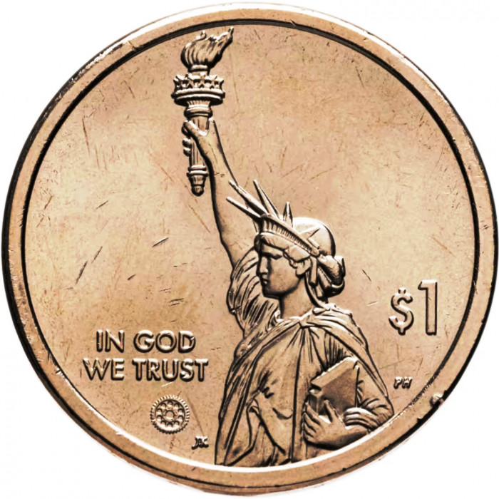 США 1 доллар 2025 D год UNC UC# 439 Космический центр имени Линдона Джонсона в Техасе, Американские инновации
