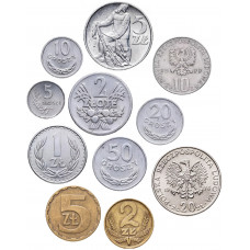 Польша 5 10 20 50 грошей 1 2 5 10 20 злотых 1957-1990 год Набор из 11 монет