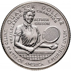 США 25 центов 2025 P год UNC №20 Американские женщины Алтея Гибсон