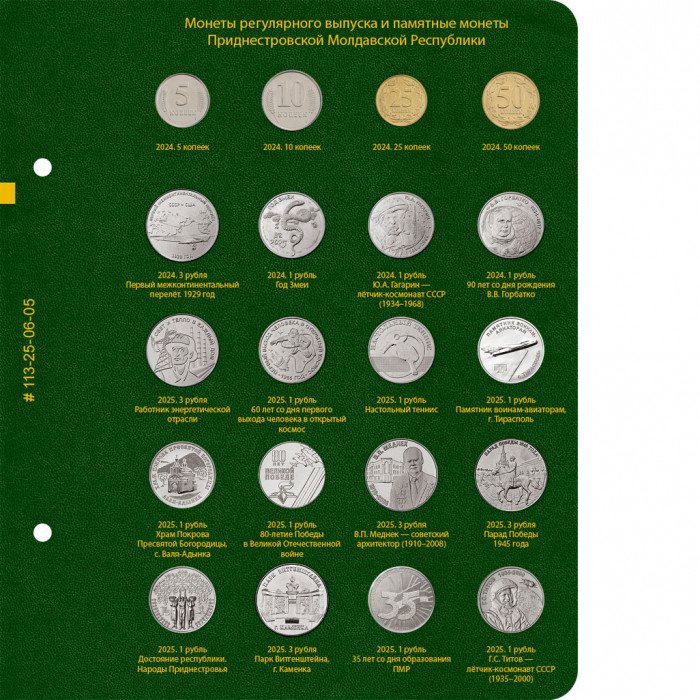 Лист № 5 альбома «Монеты Приднестровской Молдавской Республики. Том 2»