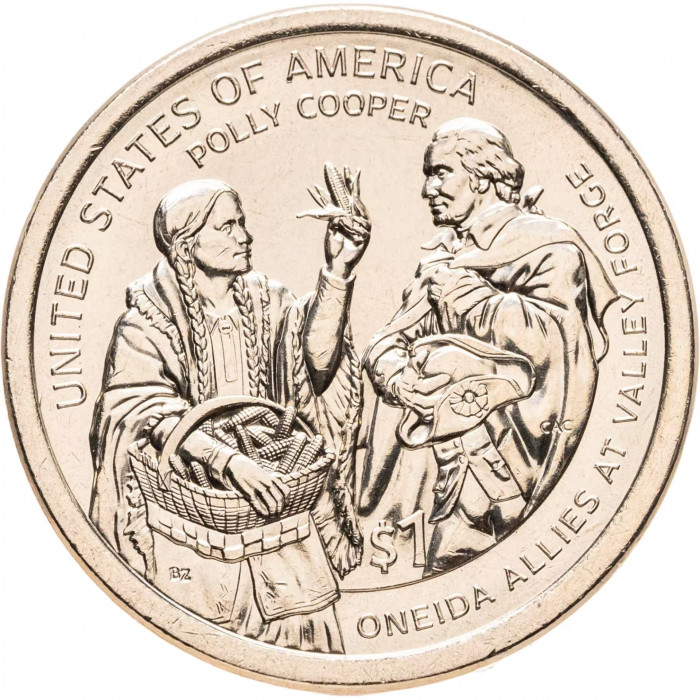 США 1 доллар 2026 D год Полли Купер Сакагавея Коренные американцы UNC UC# 454