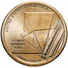 США 1 доллар 2020 D год UNC UC# 123 Переменная шкала Гербера, Коннектикут, Американские инновации