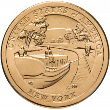 США 1 доллар 2021 P год UNC UC# 132 Эри-Канал, Нью Йорк, Американские инновации
