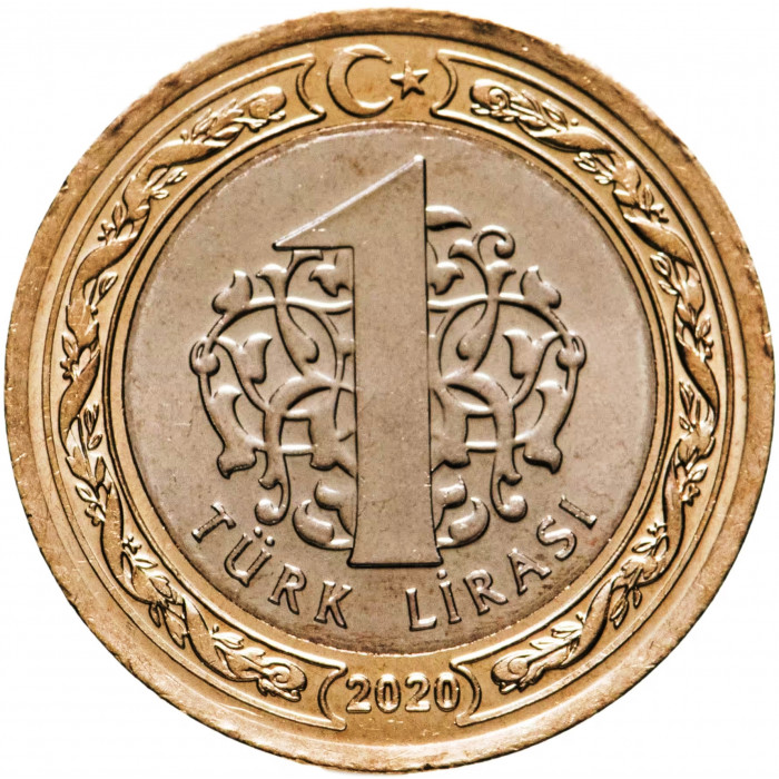 Турция 1 лира 2020 год UNC UC# 170 Большая мечеть Айя-София