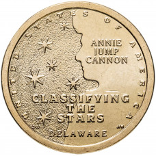 США 1 доллар 2019 D год UNC UC# 113 Энни Джамп Кэннон, Делавер, Американские инновации
