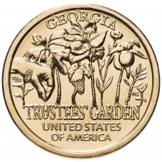 США 1 доллар 2019 D год UNC UC# 114 Сад попечителей, Джорджия, Американские инновации