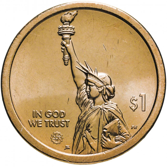 США 1 доллар 2021 D UNC UC# 133 Первый государственный университет, Северная Каролина, Американские инновации