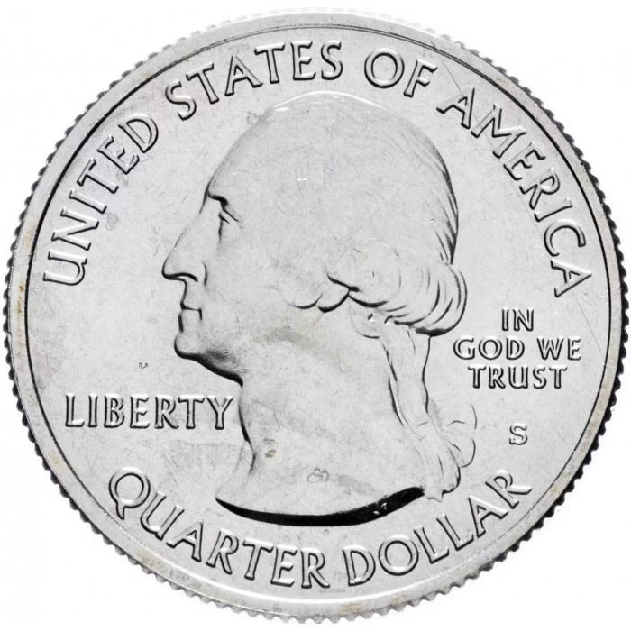 США 25 центов 2016 S год UNC Прекрасная Америка № 31 Национальный лес Шоуни (BOX446)
