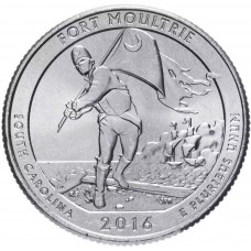 США 25 центов 2016 D год UNC Прекрасная Америка № 35 Форт Молтри (BOX448)