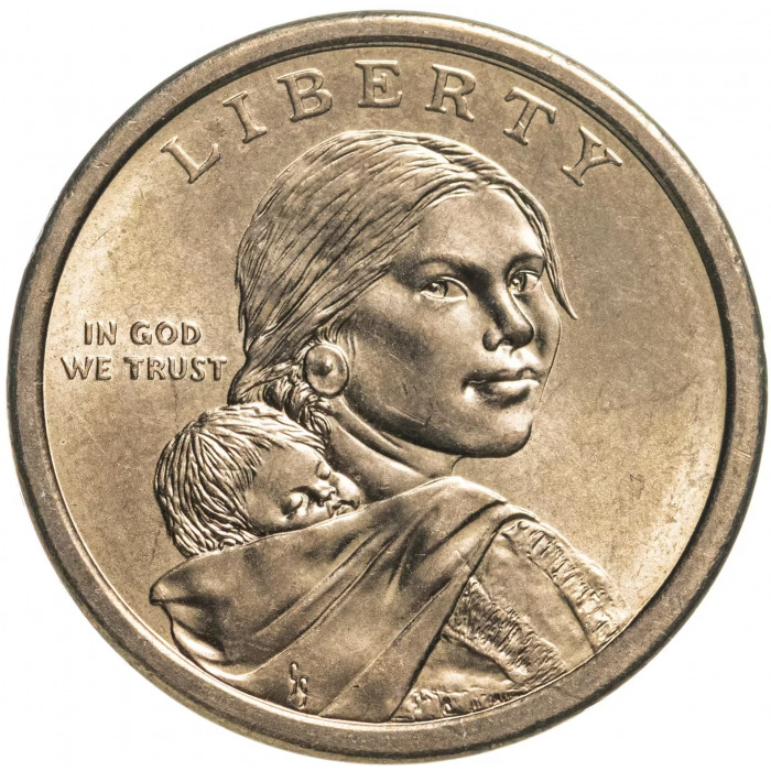 США 1 доллар 2009 P год UNC KM# 467 Посадка культур Сакагавея Коренные американцы