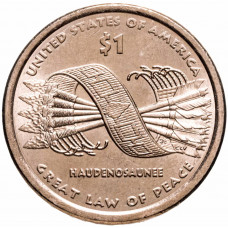 США 1 доллар 2010 D год UNC KM# 474 Пояс Гайавата Сакагавея Коренные американцы