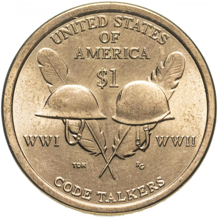 США 1 доллар 2016 P год UNC KM# 618 Индейцы-радисты Сакагавея Коренные американцы