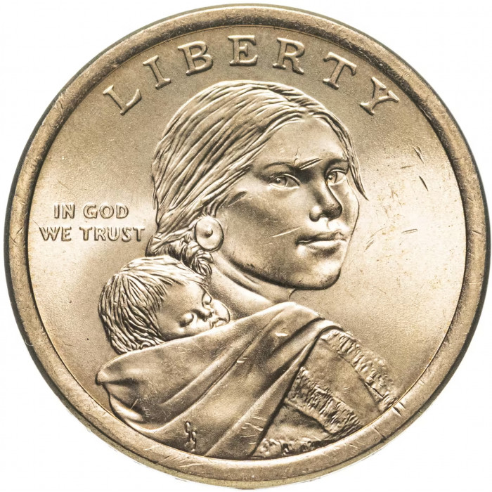 США 1 доллар 2018 P год UNC UC# 101 Джим Торп "Уа-То-Хак" Сакагавея Коренные американцы