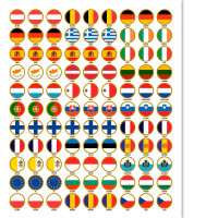 Наклейки "Флаги" для альбома "Регулярные монеты Евро".