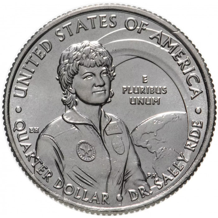 США 25 центов 2022 D год UNC №2 Американские женщины Доктор Салли Райд