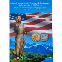 Альбом-планшет для монет США 1$ серии «Сакагавея и Коренные американцы», а также Сьюзен Энтони
