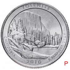 США 25 центов 2010 P год UNC Прекрасная Америка № 3 Йосемитский национальный парк