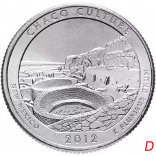 США 25 центов 2012 D год UNC Прекрасная Америка № 12 Национальный исторический парк Чако