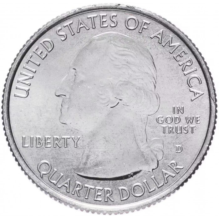 США 25 центов 2012 D год UNC Прекрасная Америка № 13 Национальный парк Акадия