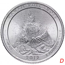 США 25 центов 2012 D год UNC Прекрасная Америка № 14 Национальный парк Гавайские вулканы