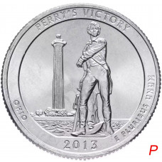 США 25 центов 2013 P год UNC Прекрасная Америка № 17 Международный мемориал мира