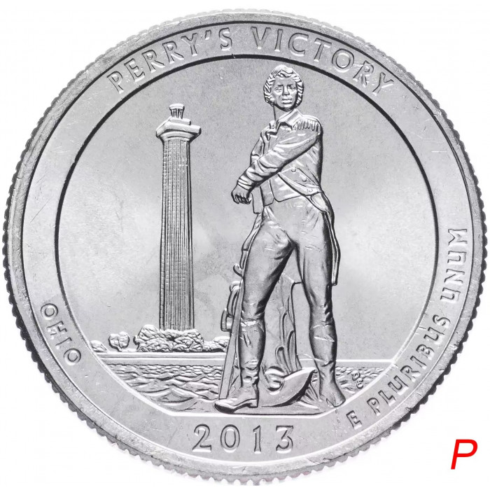 США 25 центов 2013 P год UNC Прекрасная Америка № 17 Международный мемориал мира