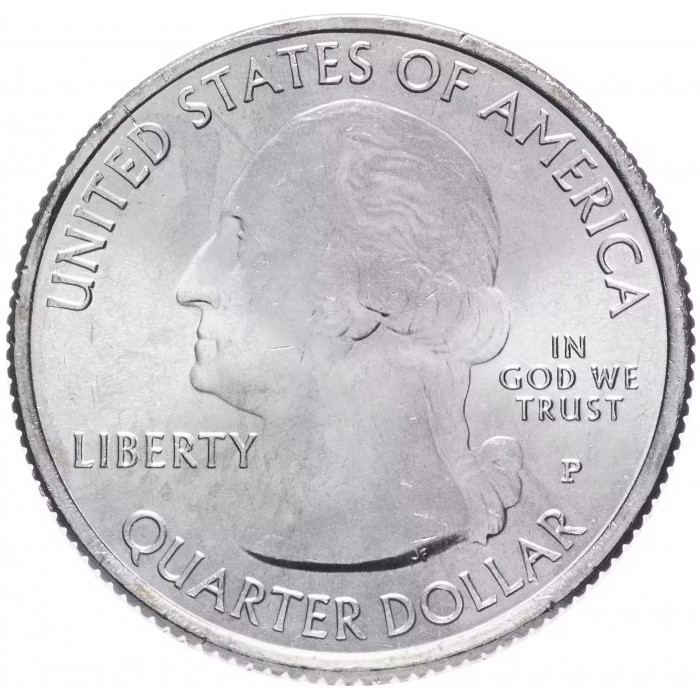 США 25 центов 2013 P год UNC Прекрасная Америка № 17 Международный мемориал мира