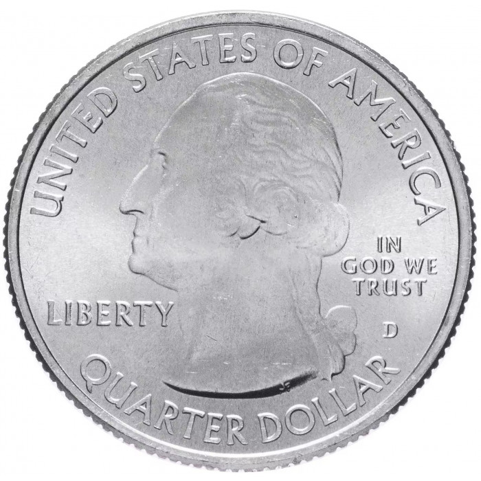 США 25 центов 2013 D год UNC Прекрасная Америка № 19 Форт Мак-Генри