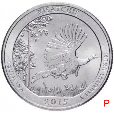 США 25 центов 2015 P год UNC Прекрасная Америка № 27 Национальные лес Кисатчи