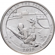США 25 центов 2019 D год UNC Прекрасная Америка № 48 Национальный монумент воинской доблести в Тихом океане