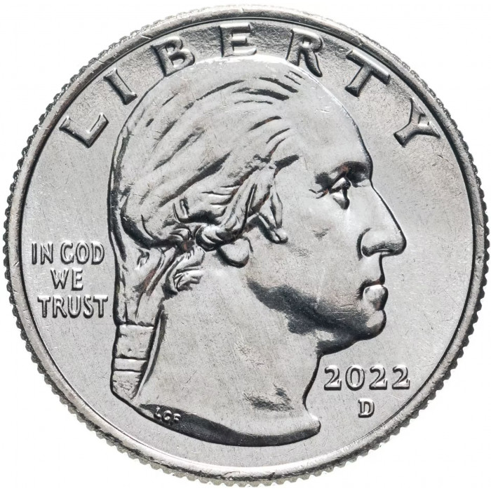 США 25 центов 2022 D год UNC №3 Американские женщины Вильма Манкиллер