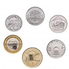 Сирия 1 лира 2 5 10 25 50 фунтов 1994-2018 год UNC Набор из 6 монет