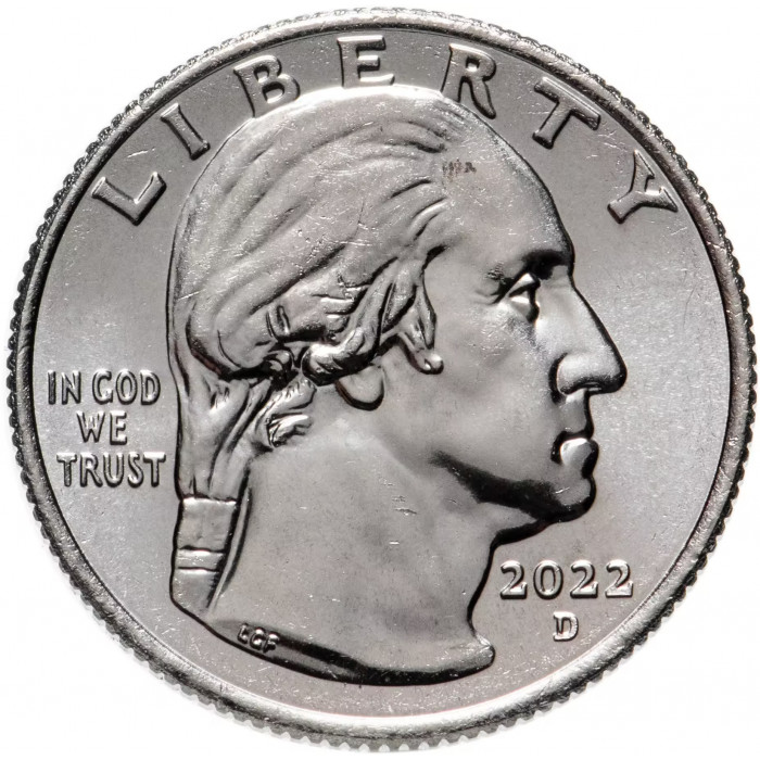 США 25 центов 2022 D год UNC №4 Американские женщины Нина Отеро-Уоррен