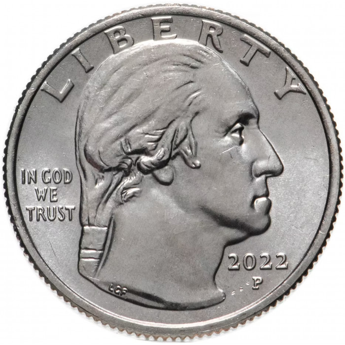 США 25 центов 2022 P год UNC №4 Американские женщины Нина Отеро-Уоррен