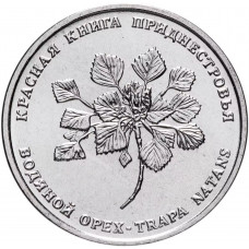Приднестровье 1 рубль 2019 год UNC UC# 197 ПМР Красная книга - Водяной орех (чилим)
