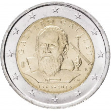 Италия 2 евро 2014 год 450 лет со дня рождения Галилео Галилея UNC KM# 377