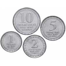 Шри-Ланка 1 2 5 10 рупий 2017 год UNC Набор из 4 монет